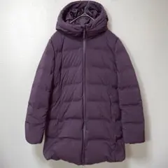ユニクロ　パープル　フード付き　ダウンジャケット　カジュアル　シンプル　M