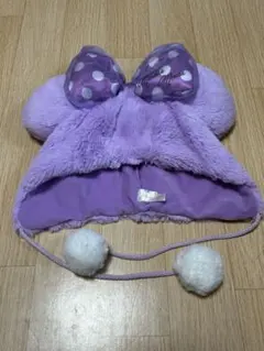【美品】ディズニー　ミニーマウス　ファンキャップ　パープル　激レア
