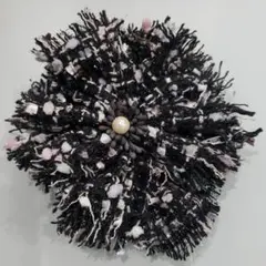 ❤ツイードフラワーコサージュ❤ハンドメイド❤クリップ付ブローチ/ 匿名配送