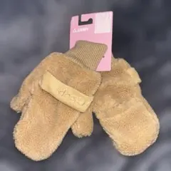 GERRY × しまむら ボアミトン手袋 レディース クリーム ベージュ