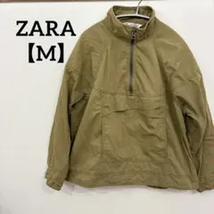 ZARA 【M】カーキ ハーフジップジャケット ポケット付