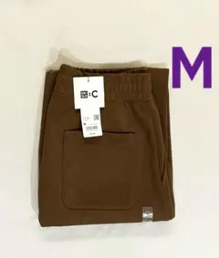 ユニクロCスウェットワイドパンツブラウンM新品　UNIQLOC