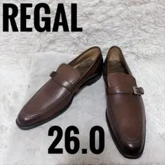 新品未使用 REGALリーガル ブラウン ダブルモンクストラップ 26.0cm 
