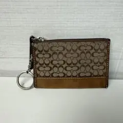 ★Coach コインケース ブラウン キーチェーン付き