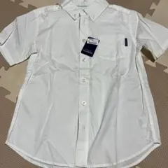 130cm ホワイト ボタンダウンシャツ