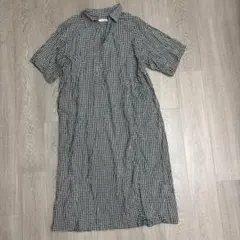 【美品】BEAUTY&YOUTH ギンガムチェック シャツワンピース