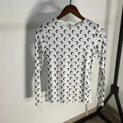 MARINE SERRE マリーンセル トップス 長袖 Tシャツ ホワイト S MARINE SERRE（マリーンセル） マリーン セル ロンT カットソー Moon