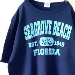 デルタ シーグローブ ビーチ フロリダ Tシャツ XL ネイビー 紺色 古着