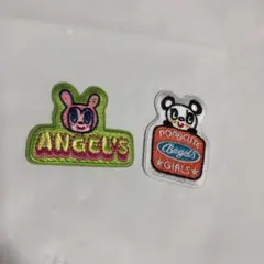 エンジェルブルー　ししゅう　ワッペン　シール 2枚セット