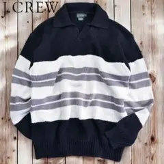 12M491◯ 90s J.CREW 希少 ブラック コットンニット セーターのサムネイル