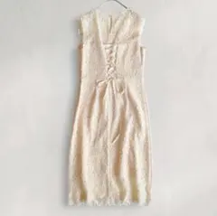 ロイヤルパーティ ワンピース パーティードレス 総レース レースアップ リボン