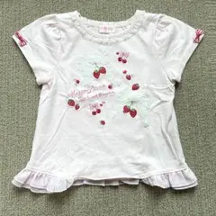 メゾピアノ 半袖 Tシャツ 120 リボン いちご