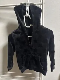 ブラック 星柄 モコモコパーカー