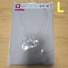 ユニクロ　ヒートテックプラス　 VネックT（半袖）　L