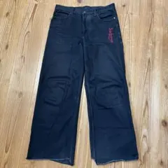 ワイドストレートジーンズ　Suchmos刺繍リメイク