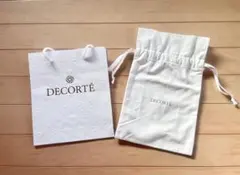 【美品】DECORTÉ ショップ袋 ギフト袋　巾着袋　ギフトセットホワイト