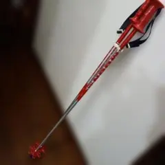 12月15日まで値下げ　赤いアルミ製スキー用ストック　約110㎝