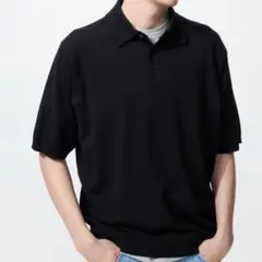 UNIQLO/ユニクロ ウォッシャブルニットポロセーター 男女兼用 黒のサムネイル