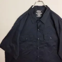 n*r様 ディッキーズ ワークシャツ 半袖シャツ ネイビー 無地 メンズ2XL
