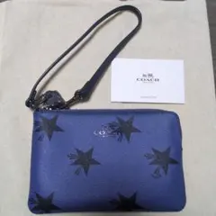 COACH 星柄ポーチ 青