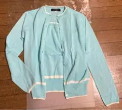 M 美品 アンサンブル カーディガン ノースリーブ 上質 2着セット