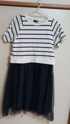 COMME CA ISM　チュール付き半袖ワンピース　150㎝