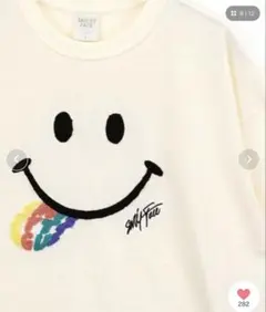 SMILEY FACE サガラ刺繍 オーバーサイズTシャツ　新品タグ付きのサムネイル