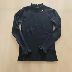 any FAM 首フリルしあわせタッチニット♡ネイビー
