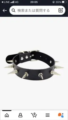 スパイク付き黒レザーチョーカー　未使用