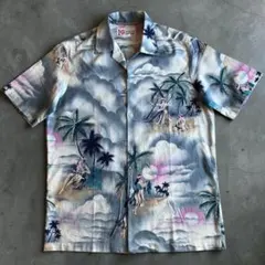 USA製70s80s HAWAII designs アロハシャツ 朝焼け 美品のサムネイル