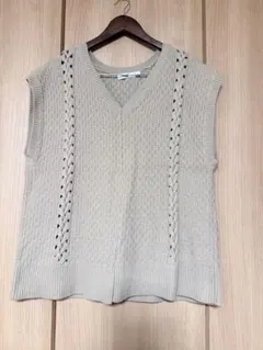 niko and ...アミアミケーブルニットベスト ベージュ