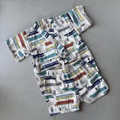 【90】電車柄 ベビー甚平