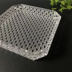 ティファニー クリスタル プレート バンブー 八角形 大皿 竹編 希少