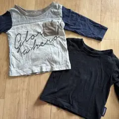 シンプル 長袖 Tシャツ ロンT 2枚セット