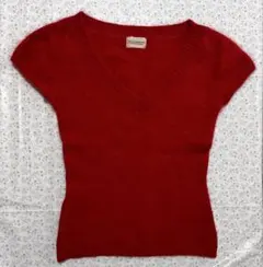 値下げ！！ヴィンテージ 半袖ニット アンゴラ 赤色