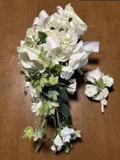 ウェディングブーケ　ブートニア　セット