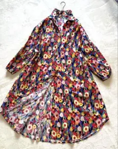 美品★ Je Crois Soi ロング シャツ ワンピース 花柄 ゆったり