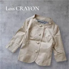 【ロイスクレヨン】ノーカラージャケット ベージュ　七分袖　入学式　卒業式　M