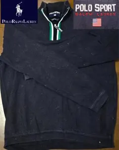 送料無料/美品　Polo Sport ハーフジッパー/セーター ブラック