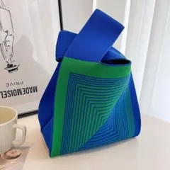 ハンドバック　サブバッグ トートバッグ エコバッグ ショルダー 幾何学 緑