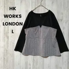 異素材切替 長袖トップス 古着 レディース カットソー