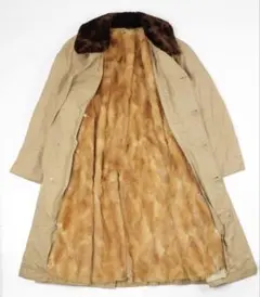 ミンク襟×コリンスキーライナー付ステンカラーコート 着脱式 毛皮 ヴィンテージ