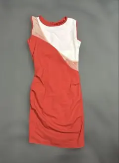 オレンジ ワンピース ドレス 韓国製 シースルー 変形デザイン キャバ ラウンジ