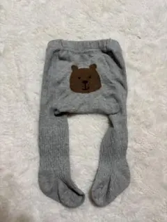babygap ベビータイツ グレー クマ刺繍