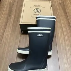 AIGLE　レインシューズ　34サイズ 22センチ　ネイビー　箱あり