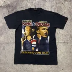 vintage 90s King & Obama Tシャツ アメカジ　ネイビー