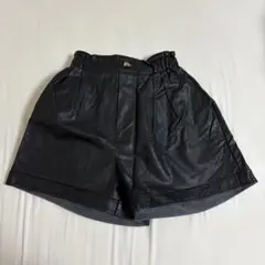 ショートパンツ 短パン 合皮 ゴムウエスト レディース