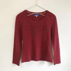 バーバリーブルーレーベル ロゴプリントウールロングスリーブTシャツ M相当