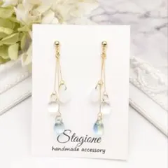 ▷440＊3カラー チェコビーズ ピアス/イヤリング ハンドメイド