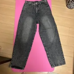 ケミカルウォッシュ デニムパンツ ブラック